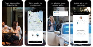 Uber app screenshots