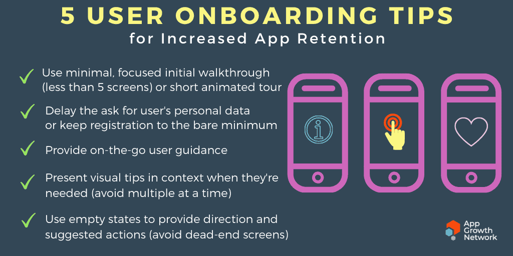 5 User Onboarding tips for increased app retention