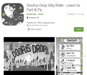 Doofus Drop Mobile App Game