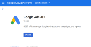 How to enable Google Ads API